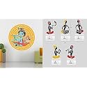 Merical Flute Krishna Slogan and FolkBand Switch Board Wall Sticker for Living Room, Hall, Bedroom (Material: PVC Vinyl)