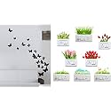 Merical Flying Butterfly and Flowers Switch Board Wall Sticker for Living Room, Hall, Bedroom (Material: PVC Vinyl)