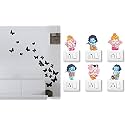 Merical Flying Butterfly and Ganesh Switch Board Wall Sticker for Living Room, Hall, Bedroom (Material: PVC Vinyl)