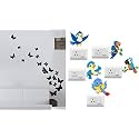 Merical Flying Butterfly and TwitterBird Switch Board Wall Sticker for Living Room, Hall, Bedroom (Material: PVC Vinyl)
