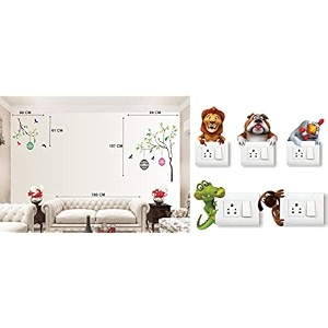 merical free bird case and animals switch board wall sticker for living room hall bedroom material pvc vinyl