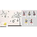 Merical Free Bird Case Black and FolkBand Switch Board Wall Sticker for Living Room, Hall, Bedroom (Material: PVC Vinyl)