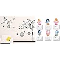 Merical Free Bird Case Black and Ganesh Switch Board Wall Sticker for Living Room, Hall, Bedroom (Material: PVC Vinyl)