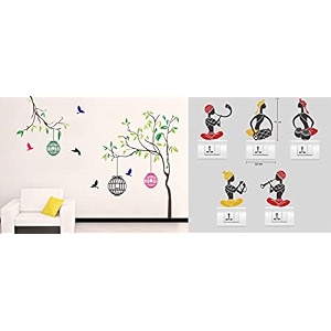 merical free bird case and folkband switch board wall sticker for living room hall bedroom material pvc vinyl