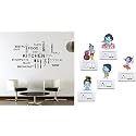 Merical Kitchen Quote and Krishna Switch Board Wall Sticker for Living Room, Hall, Bedroom (Material: PVC Vinyl)