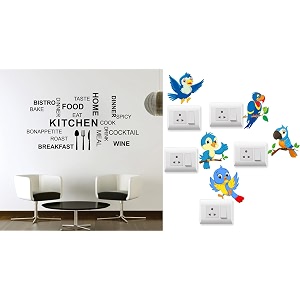 merical kitchenquote and twitter switch board wall sticker for living room hall bedroom material pvc vinyl
