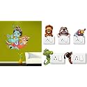 Merical Krishna Playing with Cow and Animals Switch Board Wall Sticker for Living Room, Hall, Bedroom (Material: PVC Vinyl)