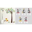 Merical Monkey Hanging On Tree and Flokband Switch Board Wall Sticker for Living Room, Hall, Bedroom (Material: PVC Vinyl)