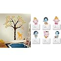 Merical Orange Deer and Tree and Ganesh Switch Board Wall Sticker for Living Room, Hall, Bedroom (Material: PVC Vinyl)