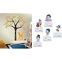 Merical Orange Deer and Tree and Krishna Switch Board Wall Sticker for Living Room, Hall, Bedroom (Material: PVC Vinyl)