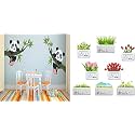 Merical Panda Hanging On A Branch and Flowers Switch Board Wall Sticker for Living Room, Hall, Bedroom (Material: PVC Vinyl)
