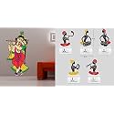 Merical Radhe Krishna Multicolor and Folkband Switch Board Wall Sticker for Living Room, Hall, Bedroom (Material: PVC Vinyl)