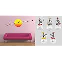 Merical Sunrise with Flying Bird and Folkband Switch Board Wall Sticker for Living Room, Hall, Bedroom (Material: PVC Vinyl)