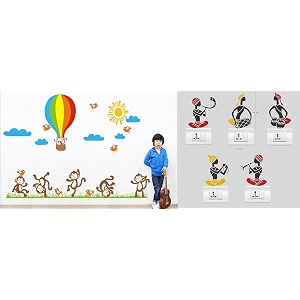 merical team monkey and folkband switch board wall sticker for living room hall bedroom material pvc vinyl