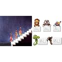 Merical Three Tribal Lady and Animals Switch Board Wall Sticker for Living Room, Hall, Bedroom (Material: PVC Vinyl)