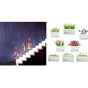 Merical Three Tribal Lady and Flowers Switch Board Wall Sticker for Living Room, Hall, Bedroom (Material: PVC Vinyl)