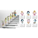 Merical Tribal Lady and Ganesh Switch Board Wall Sticker for Living Room, Hall, Bedroom (Material: PVC Vinyl)
