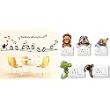 Merical Twitter Singing and Animals Switch Board Wall Sticker for Living Room, Hall, Bedroom (Material: PVC Vinyl)