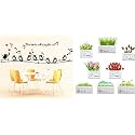 Merical Twitter Singing and Flowers Switch Board Wall Sticker for Living Room, Hall, Bedroom (Material: PVC Vinyl)