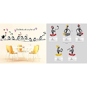 merical twitter singing and folkband switch board wall sticker for living room hall bedroom material pvc vinyl