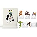 Merical Valentine I Am in Love and Animals Switch Board Wall Sticker for Living Room, Hall, Bedroom (Material: PVC Vinyl)
