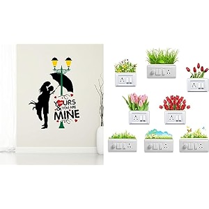 merical valentine i am in love and flowers switch board wall sticker for living room hall bedroom material pvc vinyl