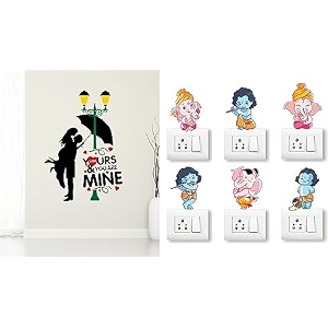 merical valentine i am in love and ganesh switch board wall sticker for living room hall bedroom material pvc vinyl