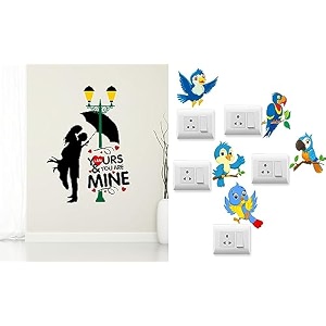 merical valentine i am in love and twitter switch board wall sticker for living room hall bedroom material pvc vinyl