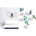 Merical Valentine Love Story and Twitter Switch Board Wall Sticker for Living Room, Hall, Bedroom (Material: PVC Vinyl)