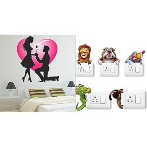 merical valentine my love old and animals switch board wall sticker for living room hall bedroom material pvc vinyl