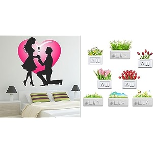 merical valentine my love old and flowers switch board wall sticker for living room hall bedroom material pvc vinyl