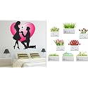Merical Valentine My Love Old and Flowers Switch Board Wall Sticker for Living Room, Hall, Bedroom (Material: PVC Vinyl)