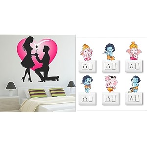 merical valentine my love old and ganesh switch board wall sticker for living room hall bedroom material pvc vinyl