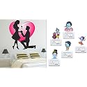Merical Valentine My Love Old and Krishna Switch Board Wall Sticker for Living Room, Hall, Bedroom (Material: PVC Vinyl)