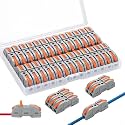 Wire Connectors Electrical 24Pcs Red Copper Conductor Wire Jointer with Polycarbonate Material for Electrical Wire 28-11 AWG 1:1 Inline Terminal Connector