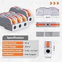 Wire Connector, 18Pcs Universal Connection Terminals, Circuit Inline Splices Electric Connectors, SPL-1 Clamp with Actuation Lever, 4 mm² Conductor Clamp, Quick &amp; Freely Assemble