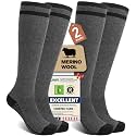 Merino Wool Compression Socks for Women Men (2/3 Pairs) Knee High Winter Thermal Thick Warm for Nurse Pregnant Travel