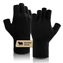 Merino Wool Fingerless Gloves for Men Women Half Finger Gloves Thermal Soft Knit Liner for Hunting Fishing Hiking