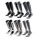 Merino Wool Ski Socks for Men, Women &amp; Youth - Over-the-Calf Full Cushion Thermal Snowboard Socks, Winter Performance