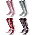 Merino Wool Ski Socks for Men, Women &amp; Youth - Over-the-Calf Full Cushion Thermal Snowboard Socks, Winter Performance