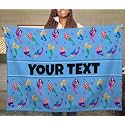 Mermaid Kids Throw Blanket - Custom Personalized Fleece with Name, 50x60 in
