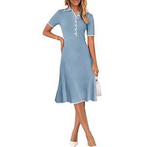MEROKEETY Womens Summer Ribbed Work V Neck