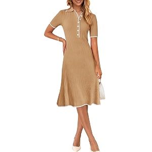 MEROKEETY Womens Summer Ribbed Work V Neck