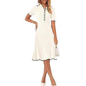 MEROKEETY Womens Summer Ribbed Work V Neck