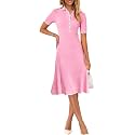MEROKEETY Womens Summer Ribbed Work V Neck