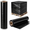 Black 400mm x 150m Heavy Duty Pallet Stretch Wrap Roll for Warehouse or Moving House