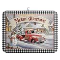 Merry Christmas Dish Drying Mat for Kitchen Winter Snowman Large Dish Drying Mat Buffalo Plaid Kitchen Drying Mat Truck Tree Microfiber Drying Mats Absorbent Dish Pad 18x24 inch