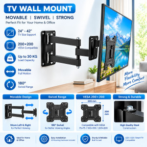 merugni universal standard-heavy duty for 32-40-42-43i nch tv wall mount for all type tv tv stand base furniture accessories iron
