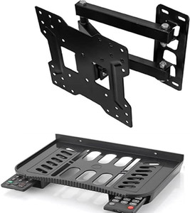 merugni universal standard setupbox  tv wallmount for 23 to 43 inch ledlcd tv black tv stand base furniture accessories iron