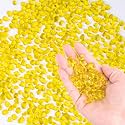 Meschett Colorful Glass Stones, 1 LB Fish Tank Gravel, Small Irregular Rainbow Aquarium Gravel for Aquarium Decorations and Turtle Tank, Sea Glass Beads Crystals for Fish Bowl, Vase Filler,Yellow